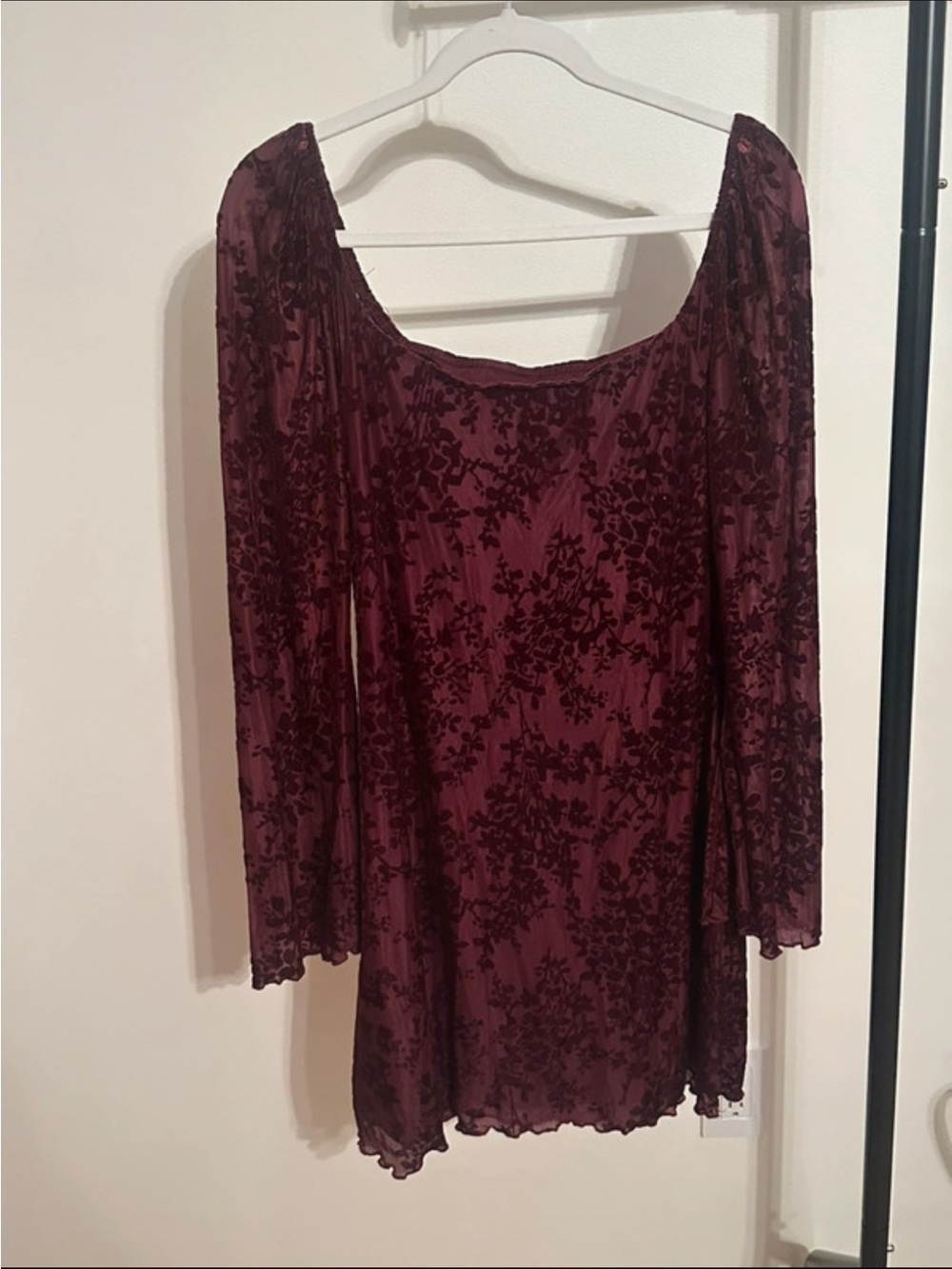 Cider Wine Crushed Velvet Mini Dress - Picture 2 of 6